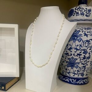 Vintage Long Mother of Pearl Beaded Necklace